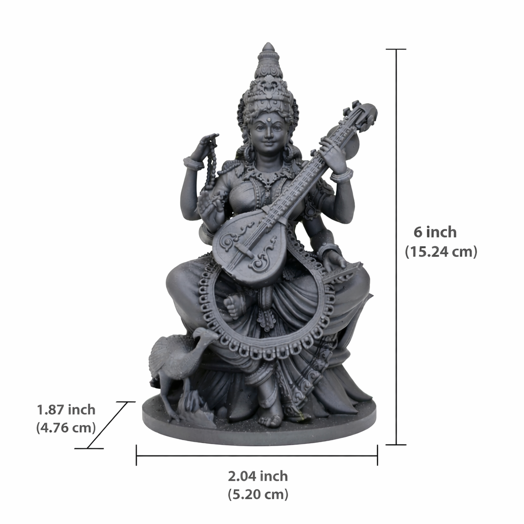 Maa Saraswatidevi Idol for Home, Car Dashboard, Office, and Gifts