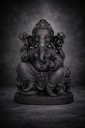 3D Printed Lord Ganpati Idol for Car Dashbaord Murti, Black