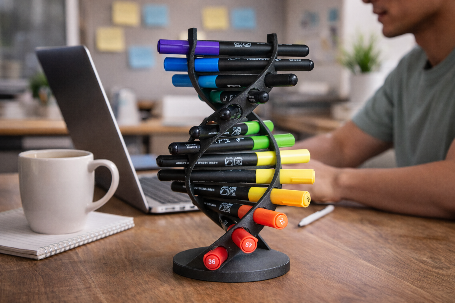 DNA Helix  3D Printed Pen & Marker Holder – Stylish Desk Organizer