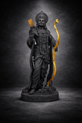 King of Ayodhya Shri Ram Murti, Black, 3D Printed