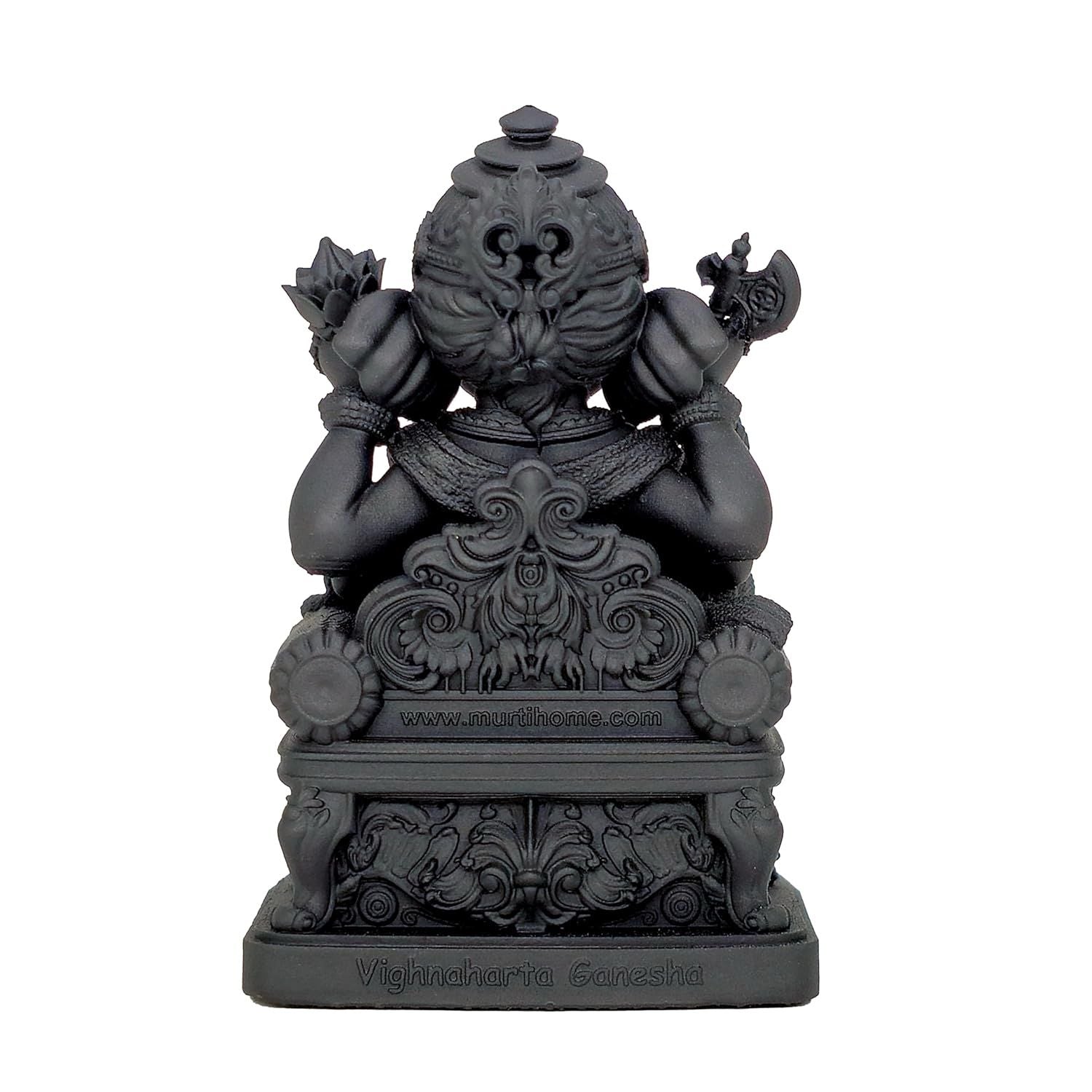 3D Printed Lord Ganpati Idol for Car Dashbaord Murti, Black