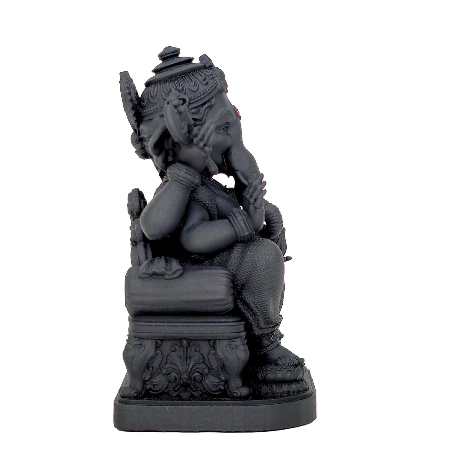 3D Printed Lord Ganpati Idol for Car Dashbaord Murti, Black