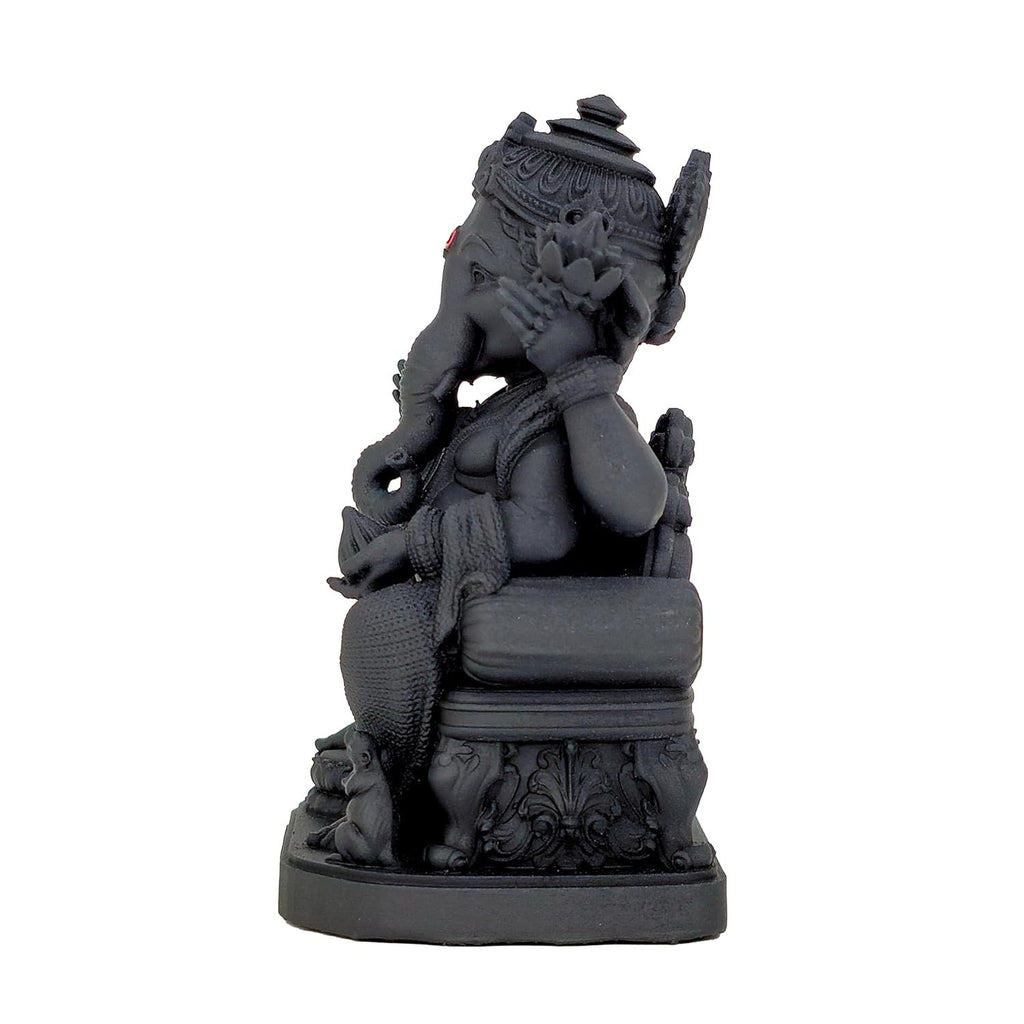 3D Printed Lord Ganpati Idol for Car Dashbaord Murti, Black