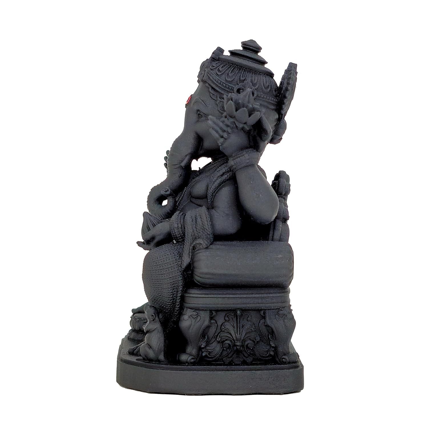 3D Printed Lord Ganpati Idol for Car Dashbaord Murti, Black