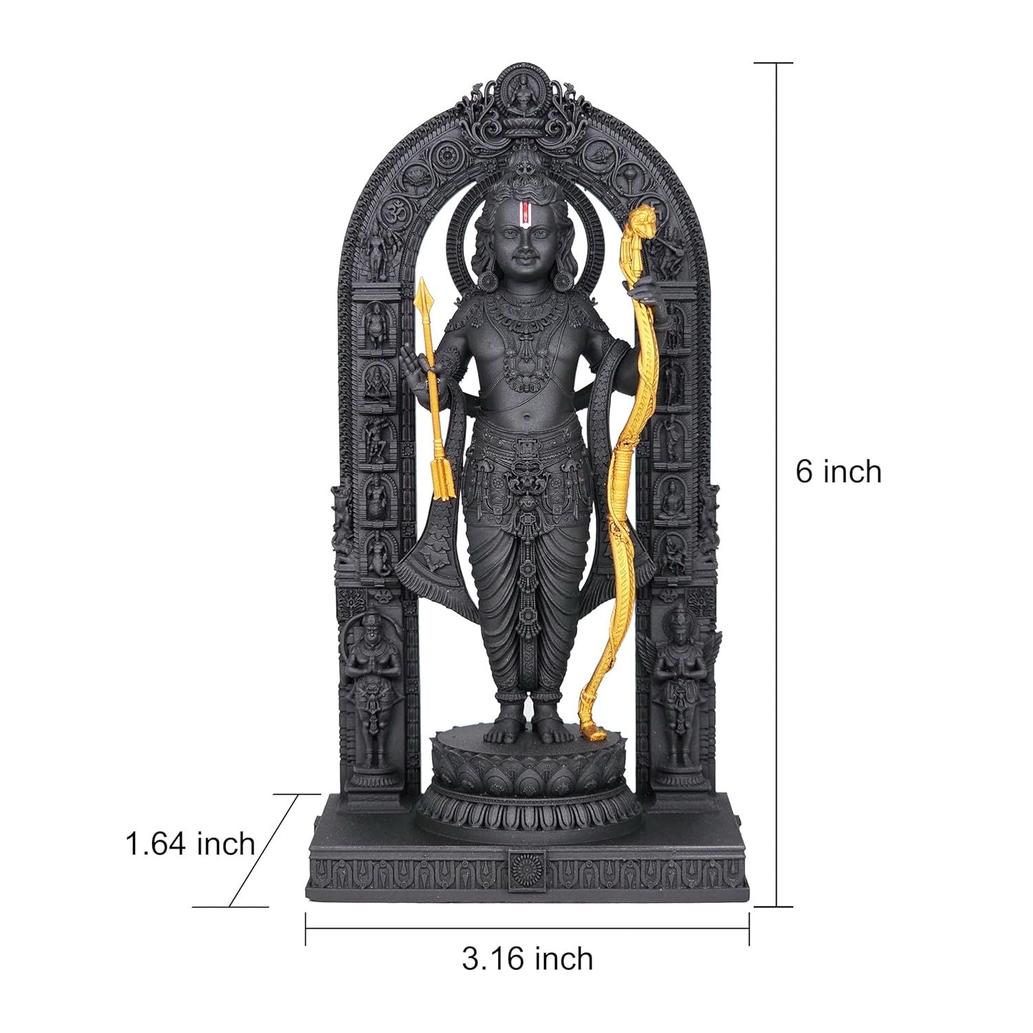 3D Ram Lalla Ayodhya Idol Statue Showpiece Murti for Home Decor