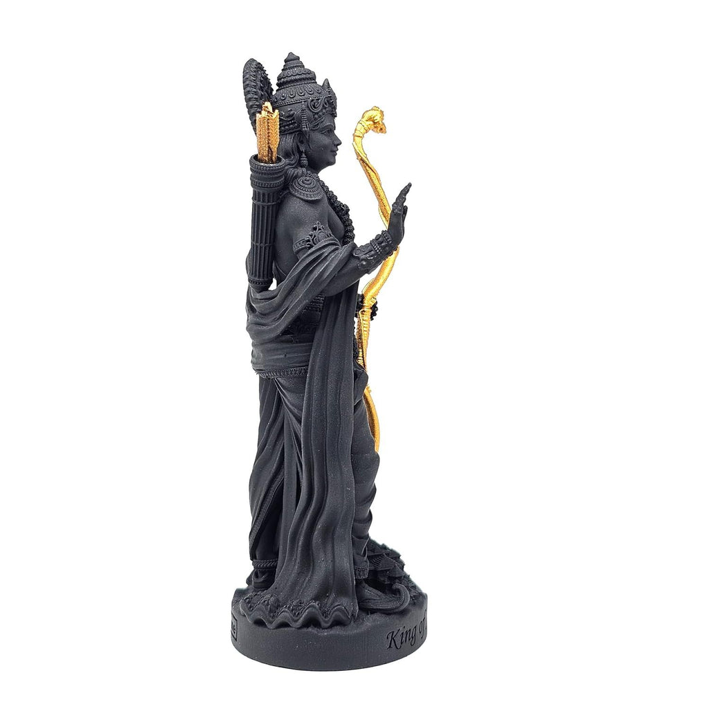 King of Ayodhya Shri Ram Murti, Black, 3D Printed