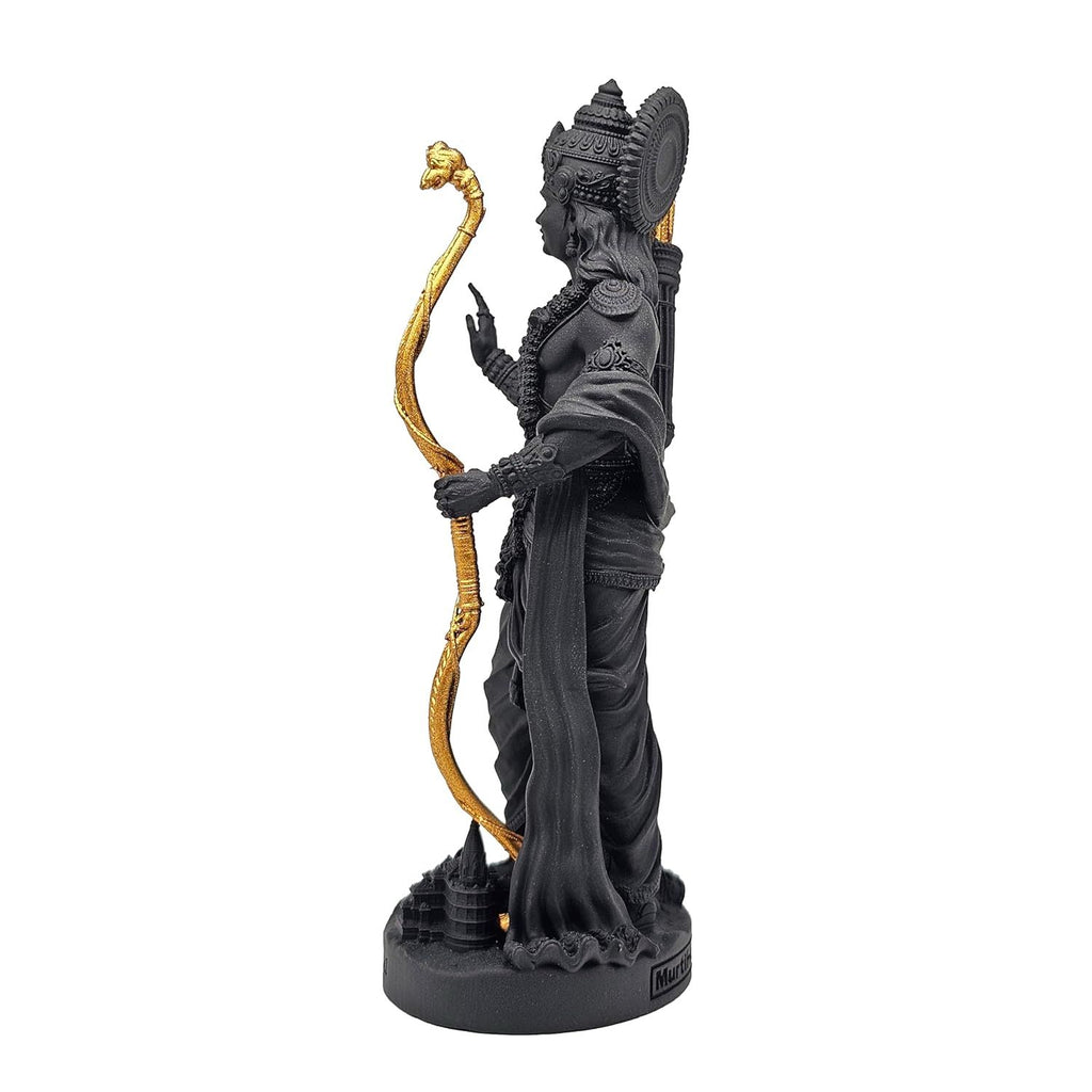 King of Ayodhya Shri Ram Murti, Black, 3D Printed